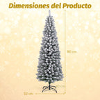 Árvore de Natal Artificial Nevada 180 cm com 460 Ramos e Base Metálica Dobrável — foto 3