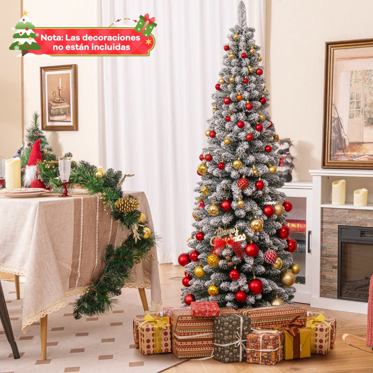 Árvore de Natal Artificial Nevada 180 cm com 460 Ramos e Base Metálica Dobrável — foto 4