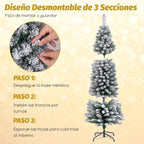 Árvore de Natal Artificial Nevada 180 cm com 460 Ramos e Base Metálica Dobrável — foto 8