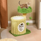 Árvore para Gatos Compacta com Poste para Arranhar e Brinquedos para Gatos Pequenos Verde — foto 1