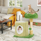 Árvore para Gatos Compacta com Poste para Arranhar e Brinquedos para Gatos Pequenos Verde — foto 5