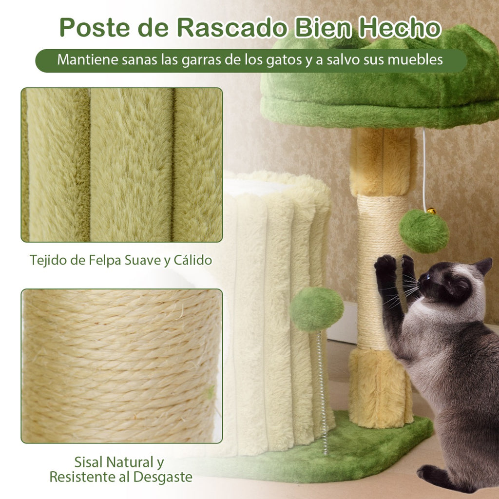 Árvore para Gatos Compacta com Poste para Arranhar e Brinquedos para Gatos Pequenos Verde — foto 6