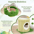 Árvore para Gatos Compacta com Poste para Arranhar e Brinquedos para Gatos Pequenos Verde — foto 8