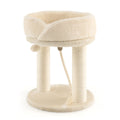 Árvore Riscadora para Gatos com Plataforma Acolchoada e Brinquedos Integrados – Bege — foto 2