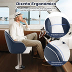 Assento Náutico com Almofada Acolchoada e Braços Curvos - Capacidade 150kg - 59x55x51cm - Azul e Branco — foto 5