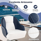 Assento Náutico com Almofada Acolchoada e Braços Curvos - Capacidade 150kg - 59x55x51cm - Azul e Branco — foto 6