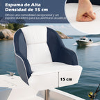 Assento Náutico com Almofada Acolchoada e Braços Curvos - Capacidade 150kg - 59x55x51cm - Azul e Branco — foto 7