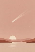 Cometa · Minimalista · Quadro de astronomia — astronomia-cometa-minimal_ver