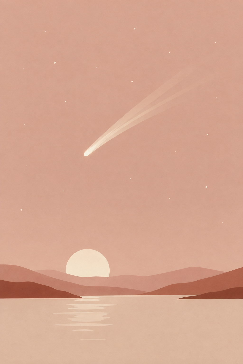 Cometa · Minimalista · Quadro de astronomia — astronomia-cometa-minimal_ver