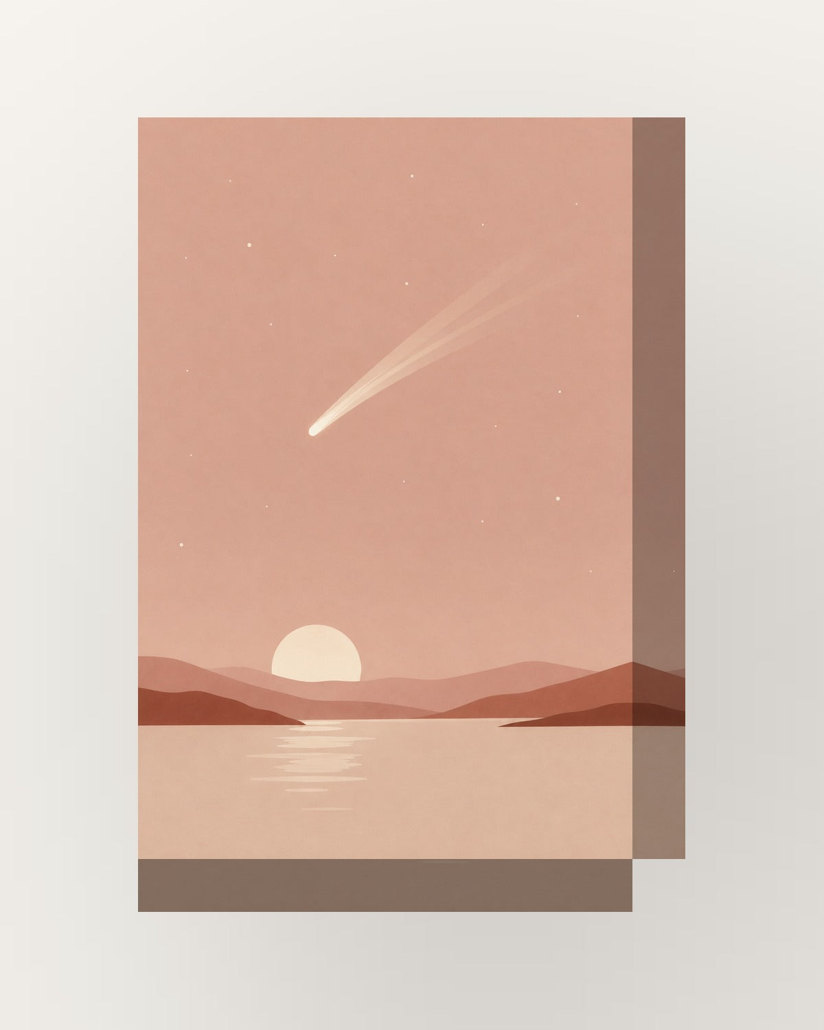 Cometa · Minimalista · Quadro de astronomia — acabamento:thick