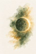 Eclipse · Aguarela · Quadro de astronomia — astronomia-eclipse-aguarela_ver