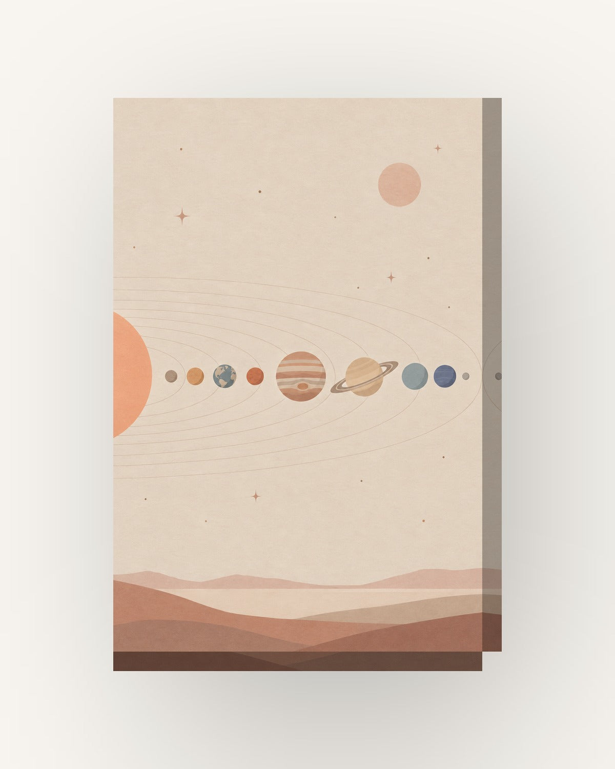 Sistema solar · Minimalista · Quadro de astronomia — acabamento:slim