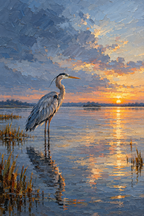 Garça-real · Pintura a óleo · Quadro de aves — aves-garca-real-oleo_ver