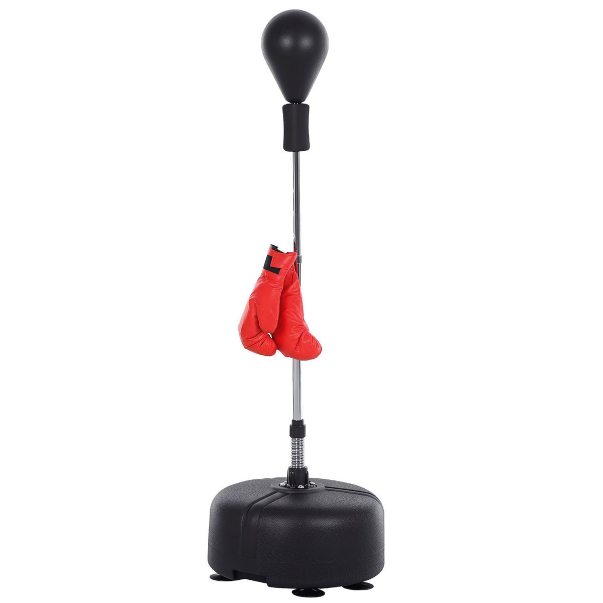 Punching Ball Ajustável em Altura com Base Recarregável Punching Ball de Boxe com Suporte e Luvas para Adultos e Adolescentes Ø48x136-154 cm Preto — foto 1