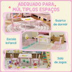 Mesa Infantil com 2 Cadeiras Mesa e Cadeiras para Crianças com Estampados de Animais para Meninos e Meninas de 3-8 Anos para Casa Escola Infantil Rosa — foto 6