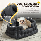 Cama para Cães Pequenos Cama para Animais de Estimação com 2 Almofadas Cama para Cães com Base Antiderrapante Capa Amovível e Lavável 70x50x30 cm Cinza — foto 5