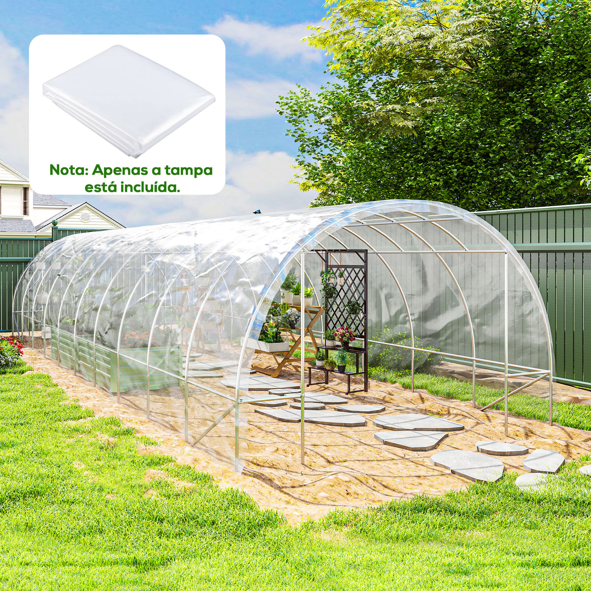 Cobertura Transparente para Estufa 6x10 m Cobertura de Substituição de Polipropileno Resistente à Água para Horta Plantas Agricultura Jardim — foto 2