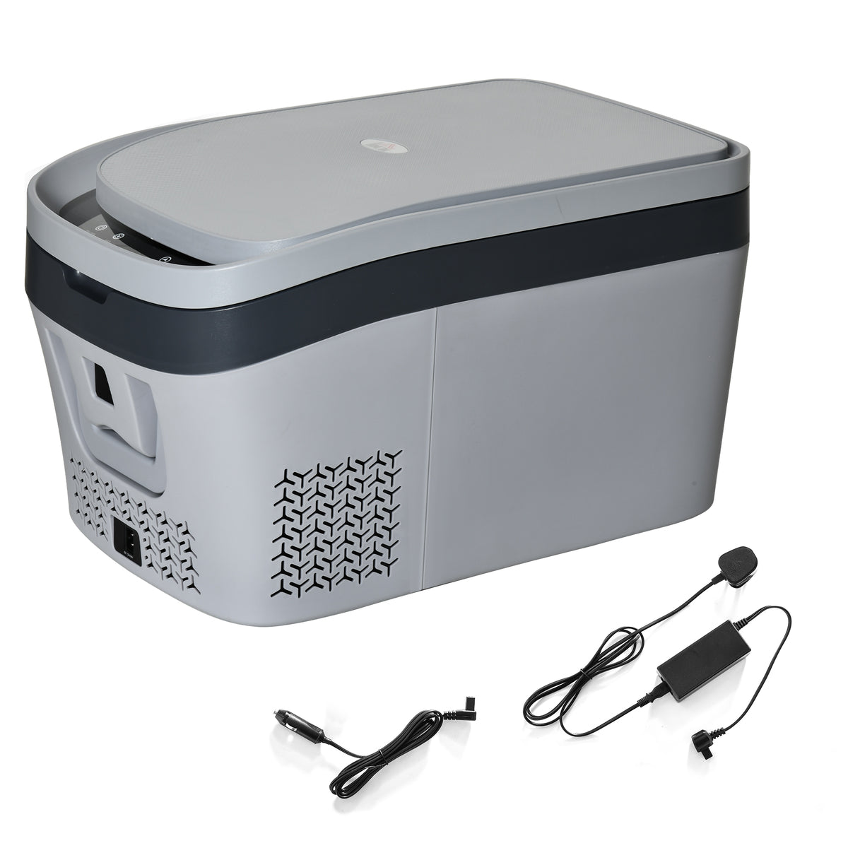 Geleira Elétrica de Compressor 24L Portátil 12V/24V de 20℃ a -18℃ com Tela LED Tátil e Luz Geleira de Carro ou Doméstico para Campismo Viagens 58x36,4x34,5cm Cinza — foto 1