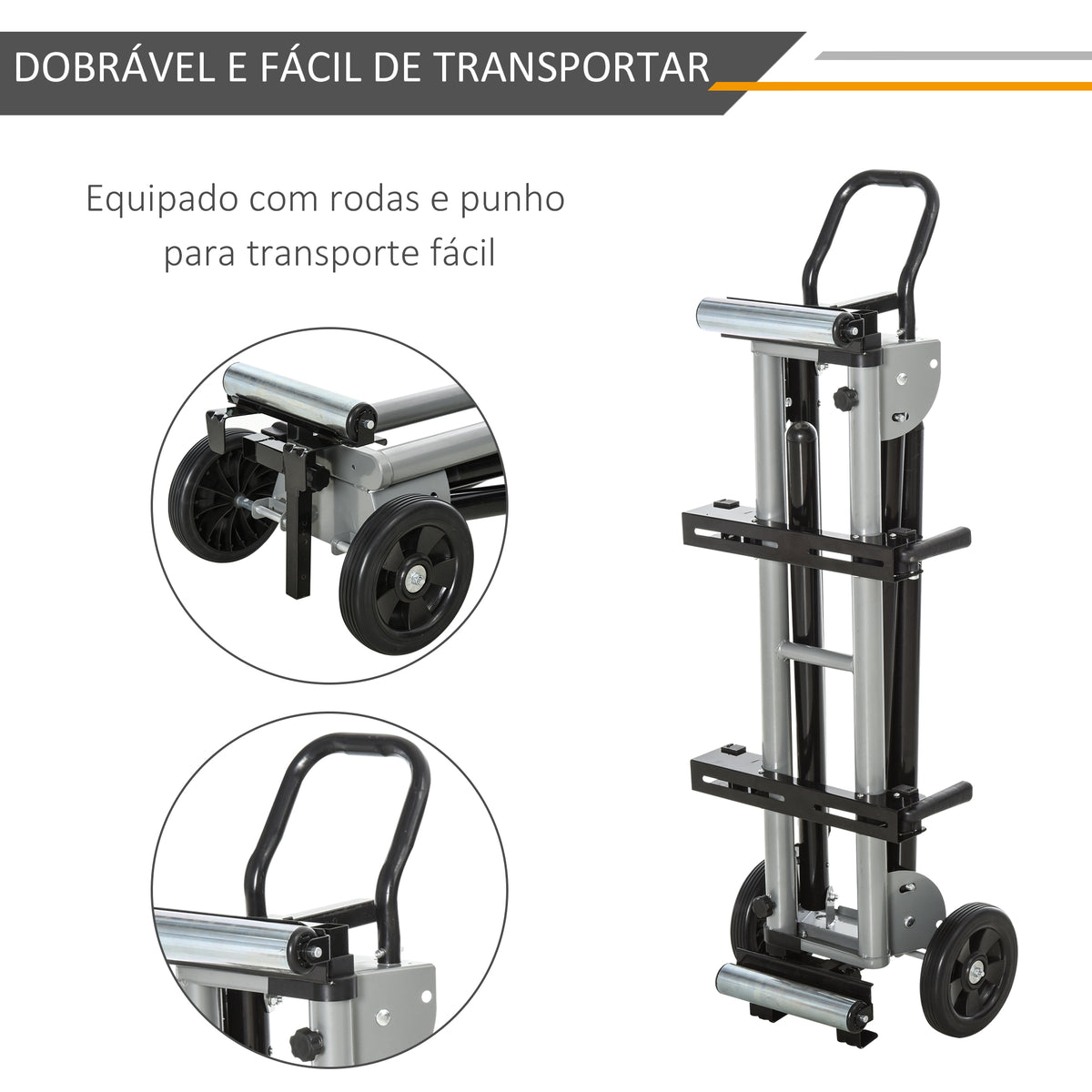 Suporte universal para serra de esquadria dobrável com distância de trabalho ajustável, fácil de transportar e armazenar 123,5-245x73x96 cm Preto — foto 5
