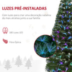 Árvore de Natal Artificial 150cm com 180 Ramos Luzes LED de Múltiplas Cores e Estrela Decorativa Ø74x150 cm Verde — foto 6