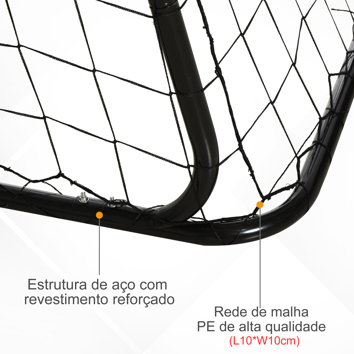 Baliza de Futebol para Crianças com Lona de Precisão e Ponteria para Treino e Aperfeiçoamento 240x88x174 cm Branco — foto 5
