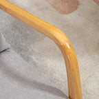 Poltrona Sala de Estar Nórdica Poltrona Individual Acolchoada com Apoio para os Braços e Estrutura de Madeira de Borracha para Dormitório Carga 120 kg 61x78x76 cm Cinza — foto 7