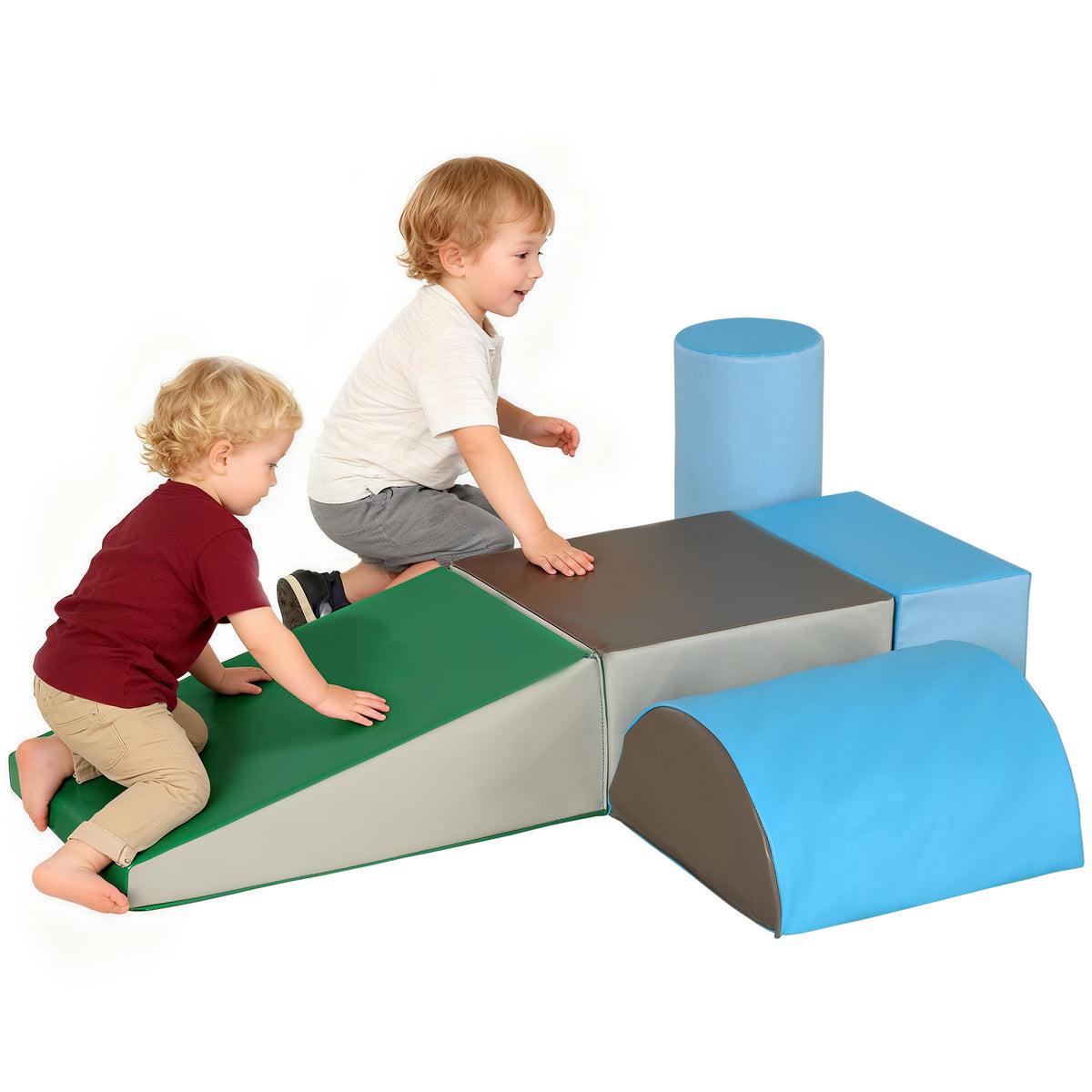 Conjunto de 5 Blocos de Psicomotricidade para Crianças Blocos de Construção Figuras de Construção Brinquedo de Aprendizagem para Escalar Gatear Multicor - Modelo 1 — foto 1