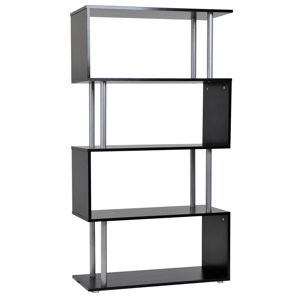 Estante de madeira 80x30x145cm Estante Prateleiras Livraria Preto — foto 1