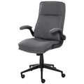 Cadeira de escritório ergonômica 360 ° giratória com função de inclinação Apoios de braço acolchoados e ajustáveis ​​em altura para casa e escritório 67x70x108-118 cm Cinza — foto 1