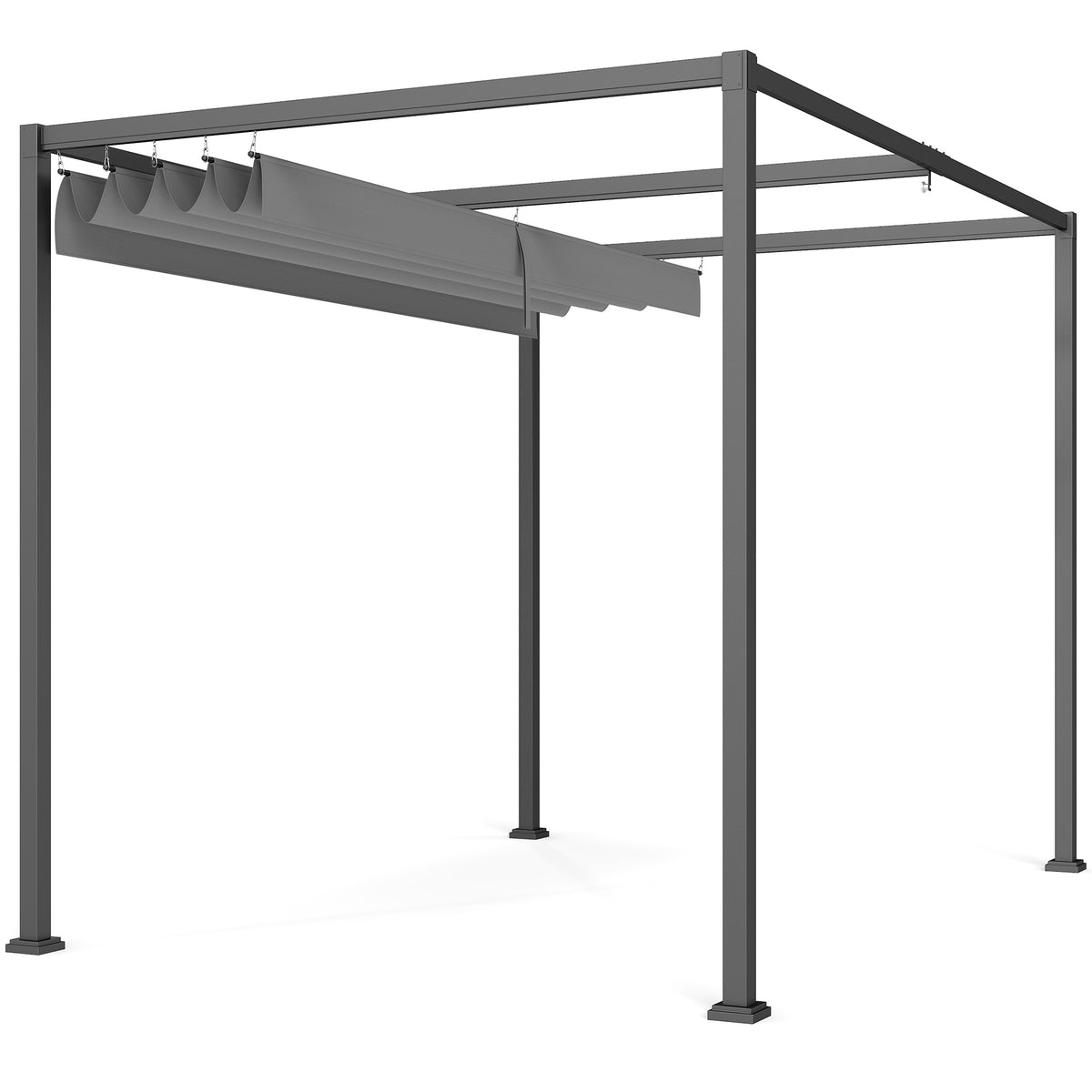 Pérgola 3x2m Pérgola de Jardim com Teto Retrátil de Poliéster com Revestimento Resistente para Celebrações Festas Casamento Cinza — foto 1
