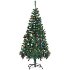 Árvore de Natal Artificial 150cm Ignífugo com 420 Ramos 48 Decorações Folhas de PVC e Suporte Metálico Decoração de Natal para Interior Verde — foto 1