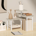 Estante de Cozinha de 3 Níveis Estante de Cozinha com 3 Prateleiras Giratórias Estrutura de Metal e Design em Degraus para Sala de Jantar Sala de Estar 40x18x36,5 cm Madeira — foto 7