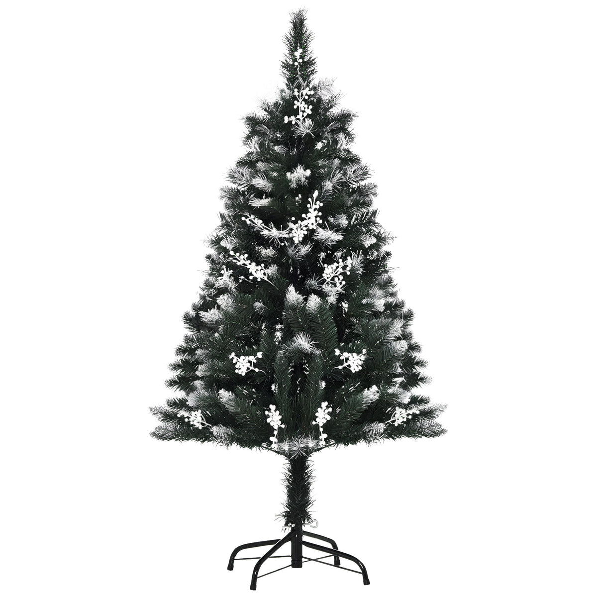 Árvore de Natal 120 cm Árvore de Natal Automática com 222 Ramos 28 Decorações Suporte em Aço Base Dobrável e Removível para Sala Verde — foto 1