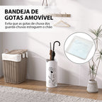 Suporte para Guarda Chuva em Aço com 4 Ganchos Bandeja de Gotejamento Amovível Suporte de Guarda Chuvas Branco para Entrada ou Escritório 17x17x41 cm — foto 4