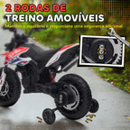 Mota Elétrica Infantil com Licença Oficial Aprilia 12V 25W Rodas de Apoio Removíveis Farol Música Porta USB e Amortecedor Traseiro Branco — foto 5