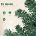 Árvore de Natal de 180 cm com Decorações 200 Luzes LED Branco Quente Árvore de Natal Decorada com 8 Modos de Iluminação 650 Ramos Suporte de Aço Decoração para Casa Festa Interior Verde — foto 6