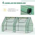 Estufa Pequena Estufa de Exterior com Proteção Dupla Janelas e Estrutura de Aço Estufa para Cultivos de Plantas e Flores 180x90x90 cm Verde — foto 6