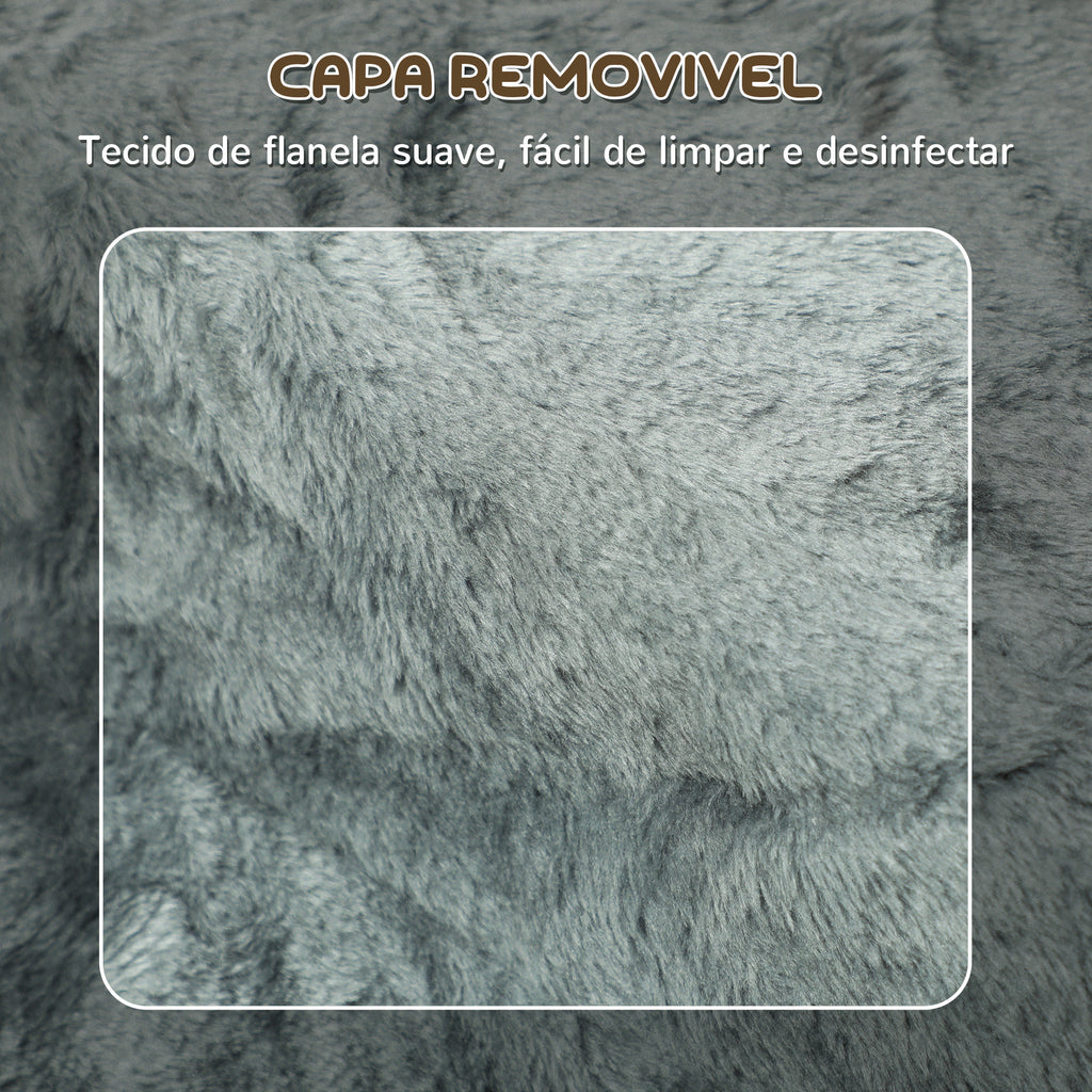 Escada para Animais de Estimação com 3 Degraus 2 em 1 com Capa Removível e Lavável Escada para Cães Gatos 35x46x35 cm Cinza — foto 5