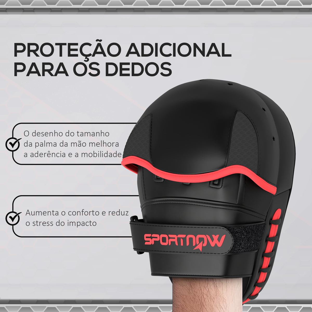 Plastrons de Boxeo Paos de Muay Thai MMA para Treino de Boxeo Boxing Karate Taekwondo Artes Marciais 24x19x4 cm Preto — foto 4