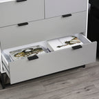 Cômoda de cabeceira com 4 gavetas com base elevada e desenho anti derrapante 80x40x79 cm Branco Cinzento e Preto — foto 8