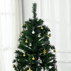 Árvore de Natal Artificial 180cm Árvore de Natal com 745 Ramos 200 Luzes LED com Cor Branco Quente Suporte e Decorações Incluídas Ø112x180cm Verde — foto 4
