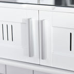 Armário de Casa de Banho com Espelho de Parede com 4 Portas Armário Suspenso com Grande Armazenamento com Prateleira Interior Estilo Moderno 55x17,5x60cm Branco — foto 7