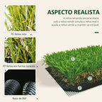 Relva Artificial 25 mm Rolo de Relva Artificial de 300x100 cm Realista com Orifícios de Drenagem para Varanda Jardim Pátio Verde — foto 6