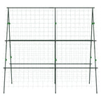 Treliça de Jardim Triangular Suporte para Plantas Trepadeiras com Estrutura em Aço para Frutas Legumes Flores e Decoração para Exterior Pátio Varanda 180x100x180 cm Verde — foto 8