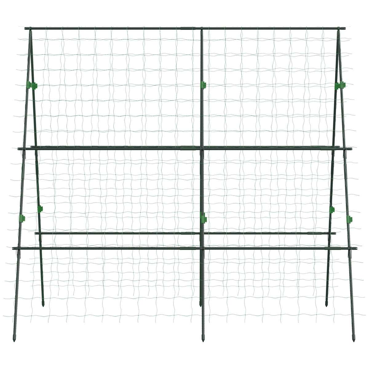 Treliça de Jardim Triangular Suporte para Plantas Trepadeiras com Estrutura em Aço para Frutas Legumes Flores e Decoração para Exterior Pátio Varanda 180x100x180 cm Verde — foto 8