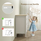 Cómoda de 6 Gavetas Cómoda para Dormitório com Puxadores de PU Cómoda para Sala de Estar Corredor 120x40x78 cm Branco — foto 6
