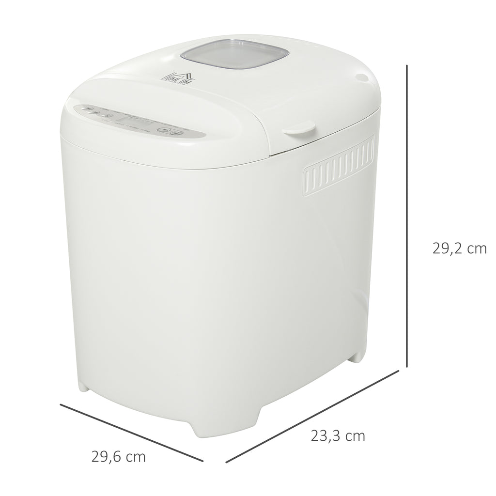Máquina de Pão Automática com 11 Programas para Pães e Doces com Tela de LCD Temporizador programável de 13 horas em Aço Inoxidável 29,6x23,3x29,2 cm Branco — foto 3