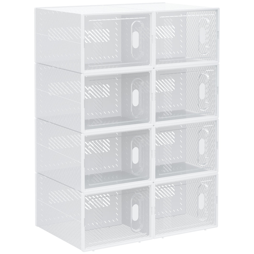Armário Modular de Plástico Sapateira Modular com 8 Cubos Portas Magnéticas Organizador de Sapatos para Entrada Corredor Dormitório 25x35x19cm Transparente — foto 1