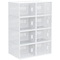 Armário Modular de Plástico Sapateira Modular com 8 Cubos Portas Magnéticas Organizador de Sapatos para Entrada Corredor Dormitório 25x35x19cm Transparente — foto 1