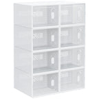 Armário Modular de Plástico Sapateira Modular com 8 Cubos Portas Magnéticas Organizador de Sapatos para Entrada Corredor Dormitório 25x35x19cm Transparente — foto 1